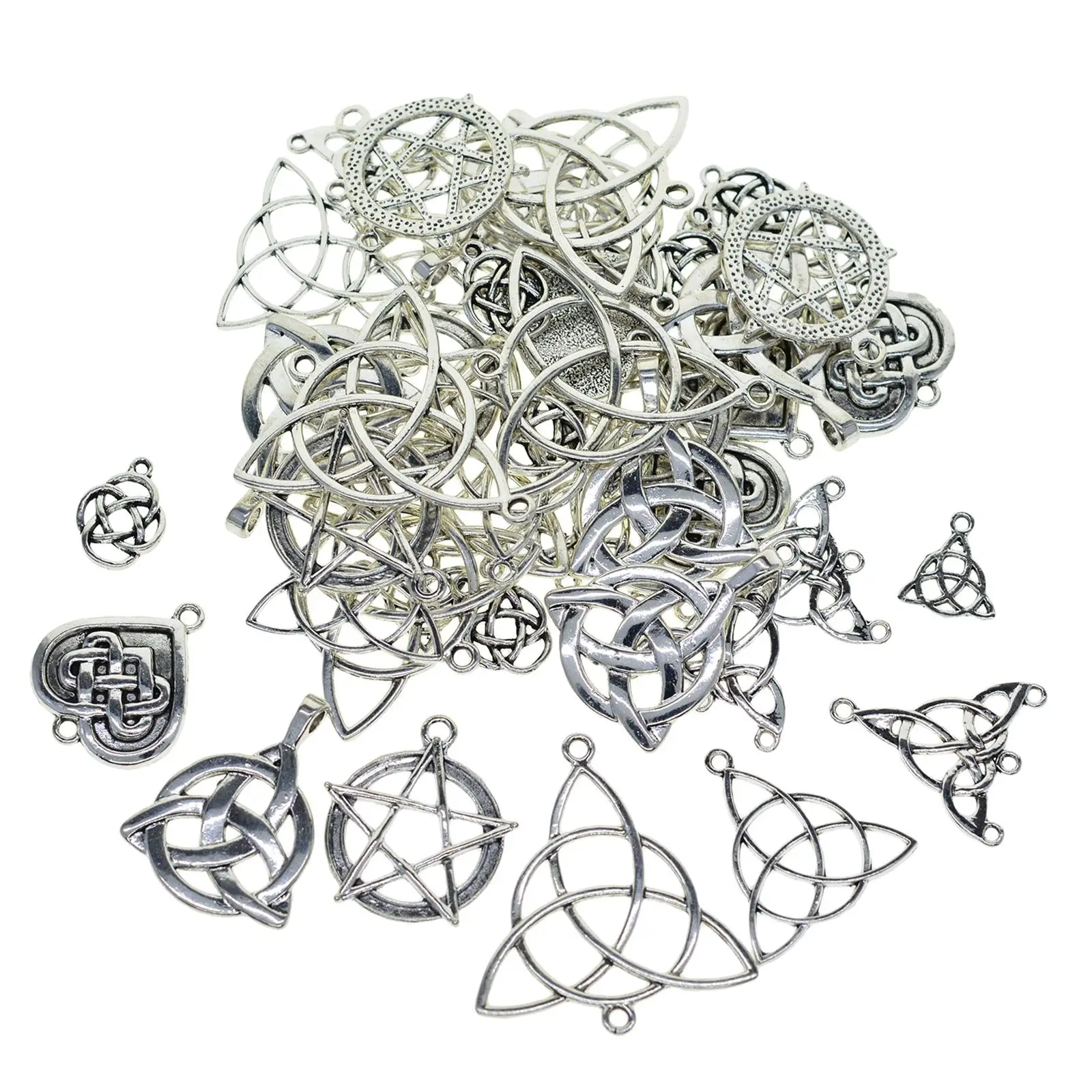 48Pcs  Knot Charms Connector Necklace Bracelets for Jewelry Making
