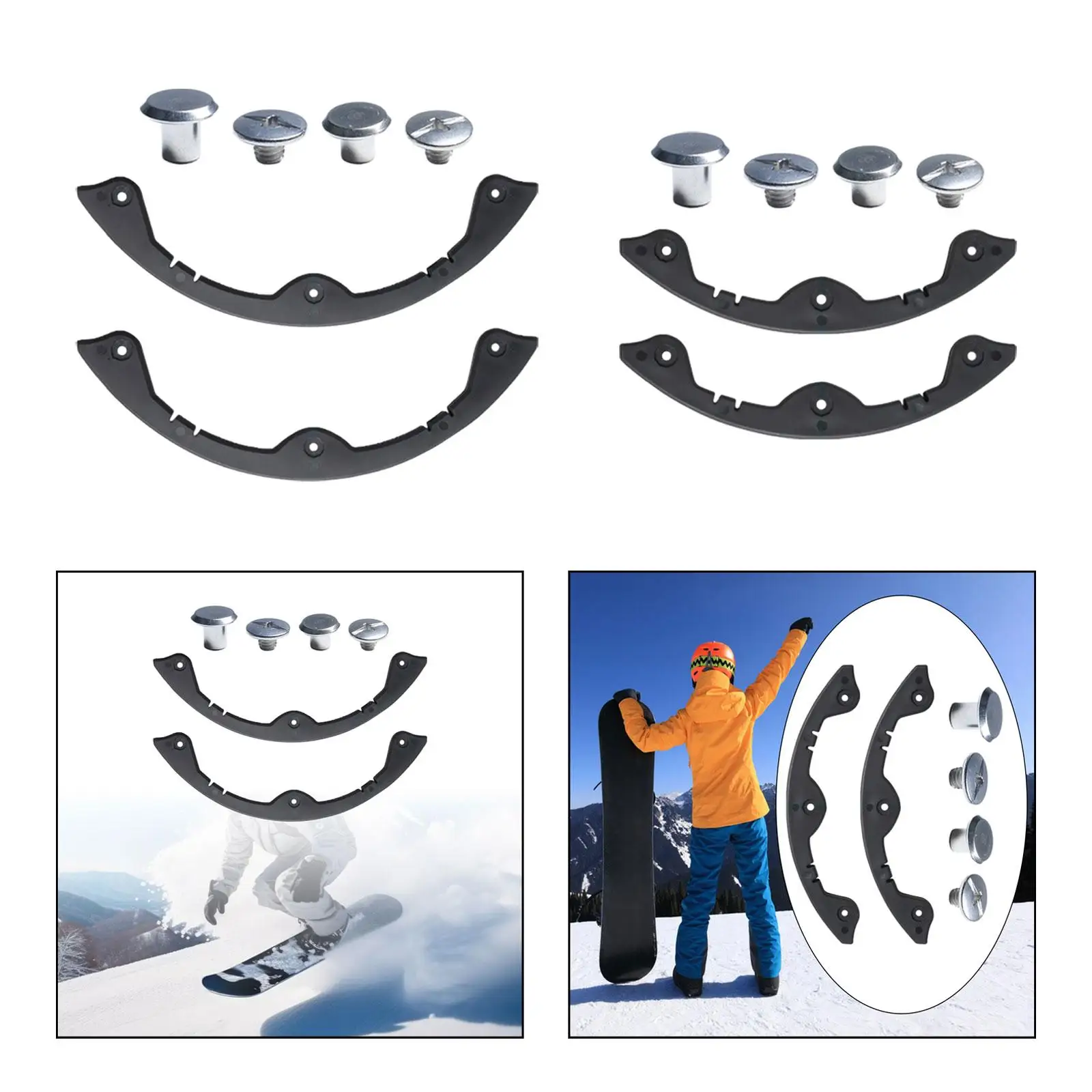 2x Snowboard Protection Strip, Longboard Deck Cover Strip, Skateboard Deck Guard Edge Cover, Black
