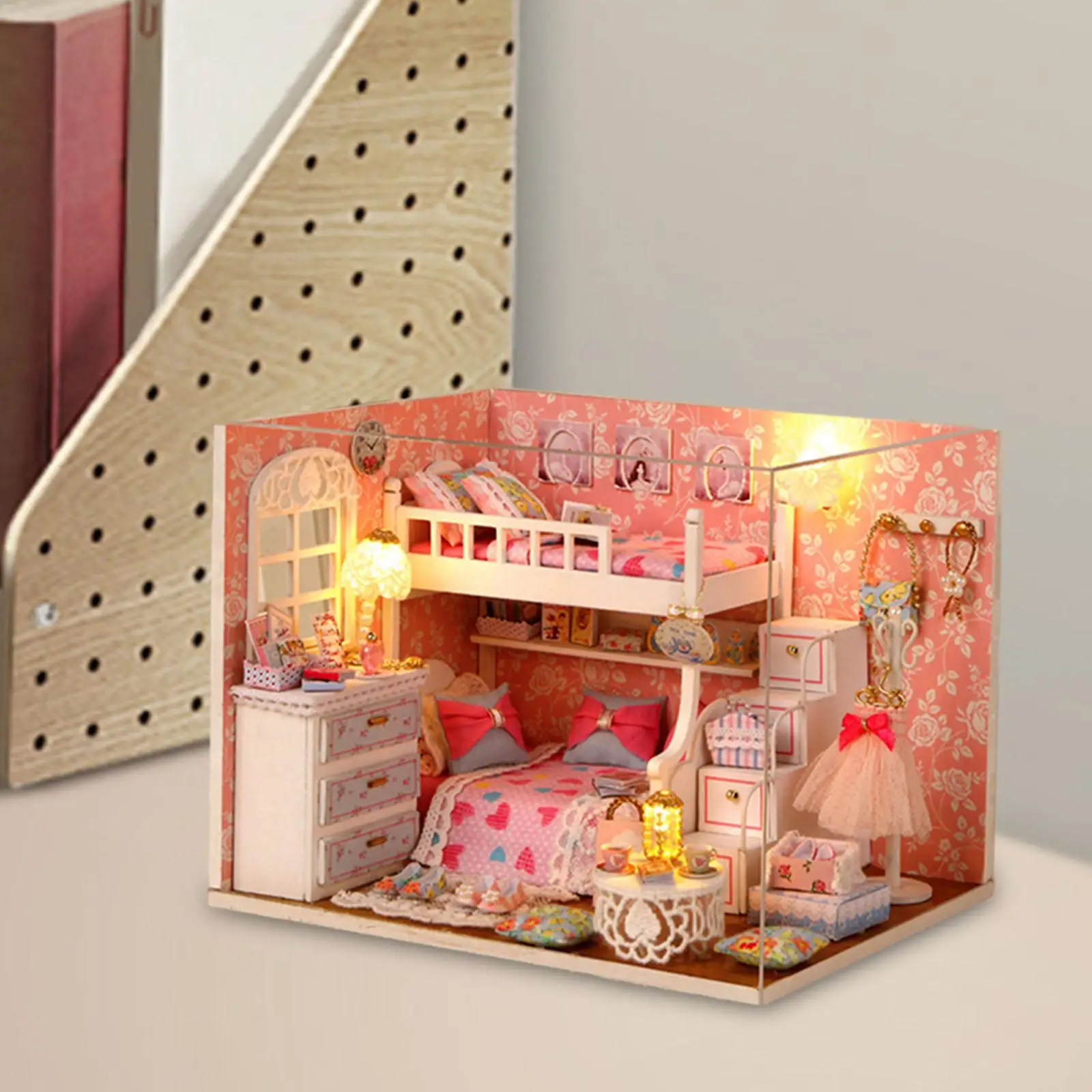 3D Wooden Miniature Dollhouse Kits Perfect Gift Handmade Creative Bedroom