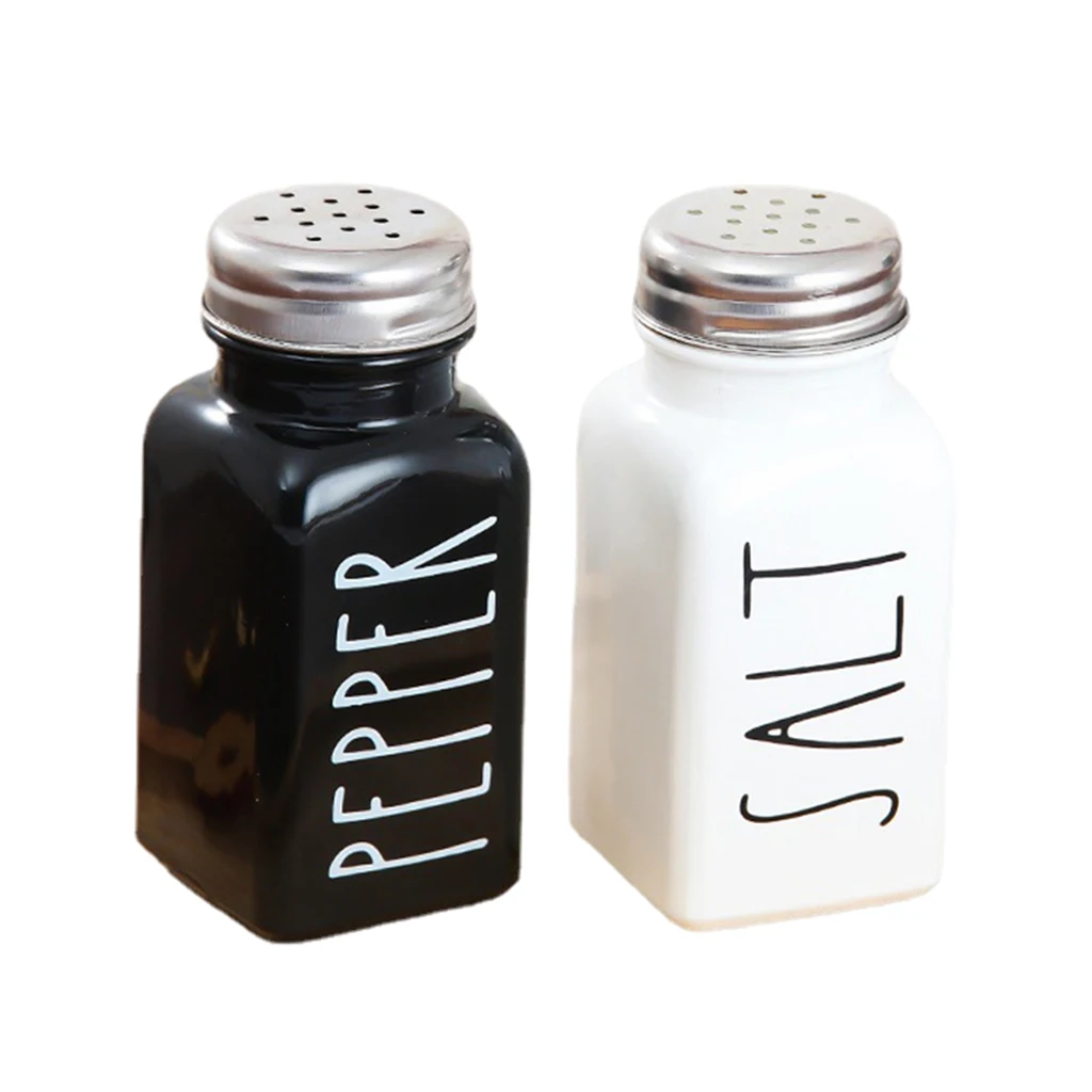 Salt and Pepper  Glass Dispenser Jars Farmhouse  of 2 Bottles