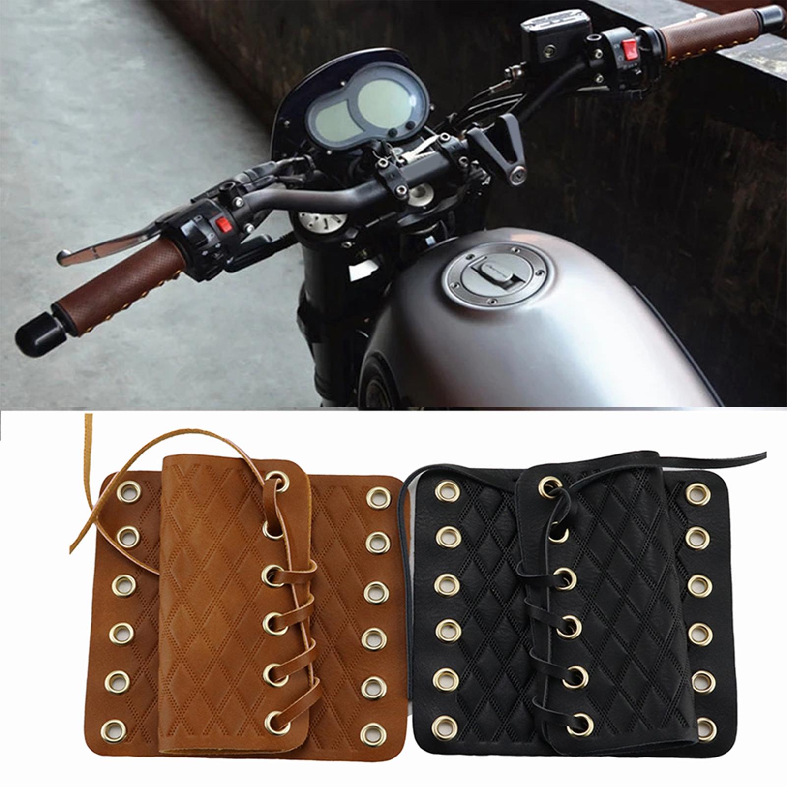 Universal Motorcycle Grip Covers Adjustable Straps Handlebar Wraps Shock Absorption for Most Motorbikes All Handgrips