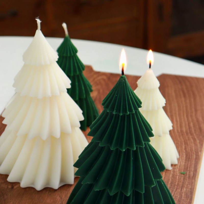 Description Picture 4 of item3D  Christmas Tree Candle Silicone Mold DIY Christmas Candle Making Handmade Soap Plaster Resin Mold Christmas Gift Home Decor