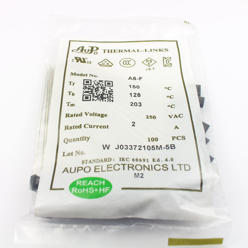 Description Picture 5 of item10pcs A8-F Thermal Fuse TF Cutoff 150C 150 Degree 2A 250V AUPO RH Square Temperature Switch Control