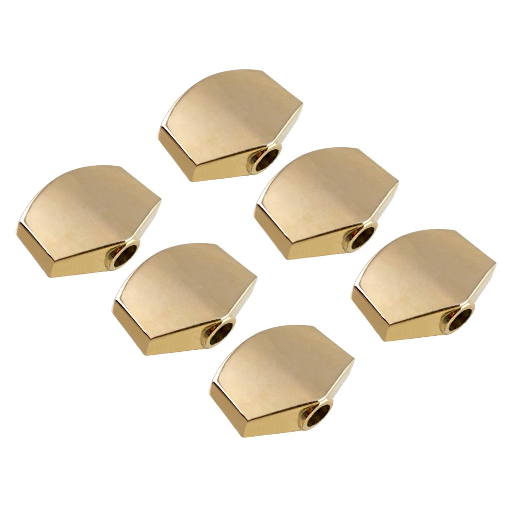 Pack of 6 Zinc Alloy Tuning Peg Buttons Caps Large Square Golden for Acoustic Classical Guitar Parts DIY