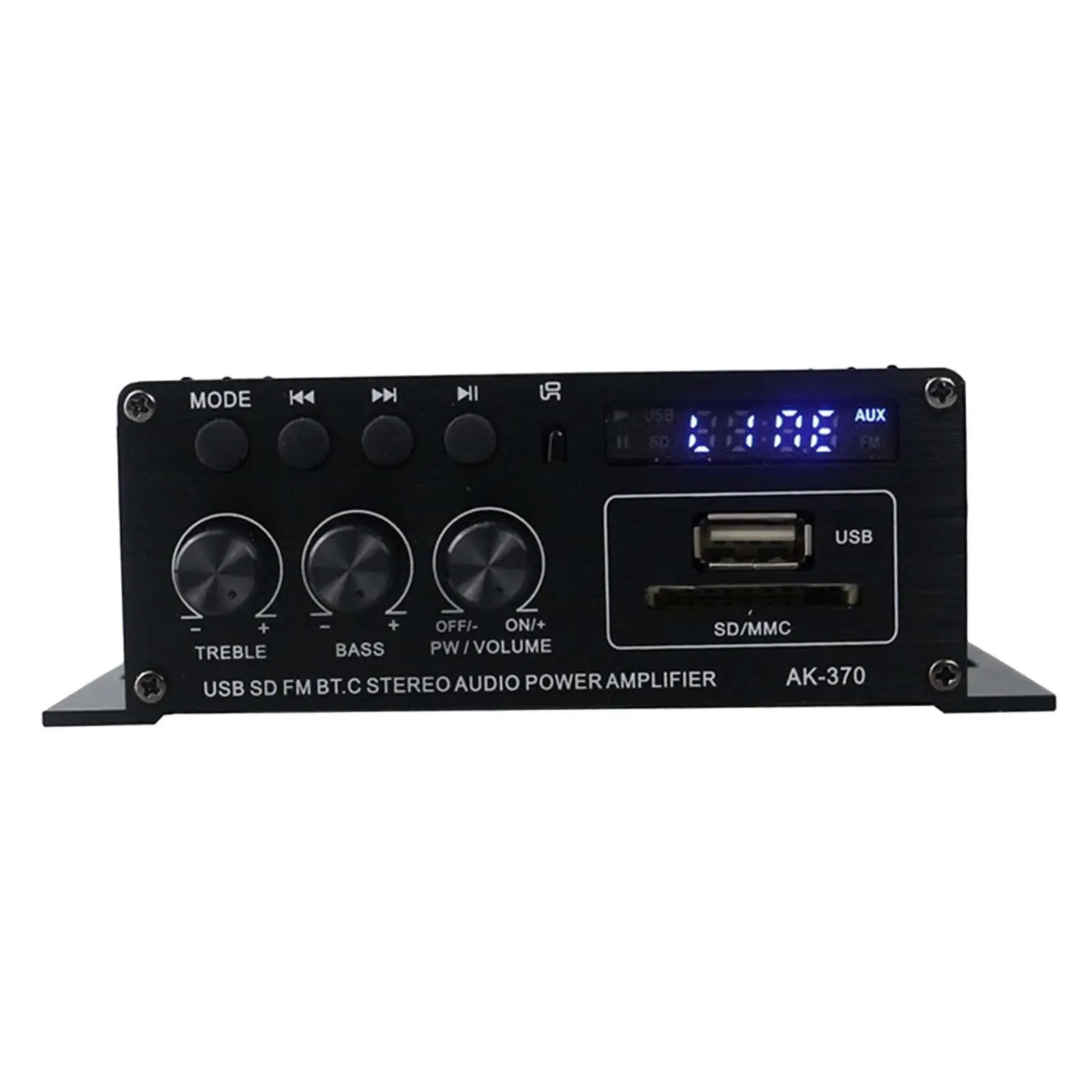 Audio Power Amplifier for Car Home Bar Party 20W+20W 12V-24V USB TF BT FM AK370 Bluetooth Amplifier Mini HiFi Stereo Amp Speaker