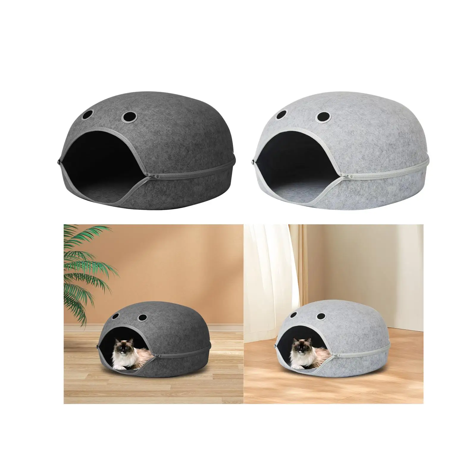 Semi Enclosed Pet Cat Nest Cozy for Small Pets Breathable Warm Resting Nest