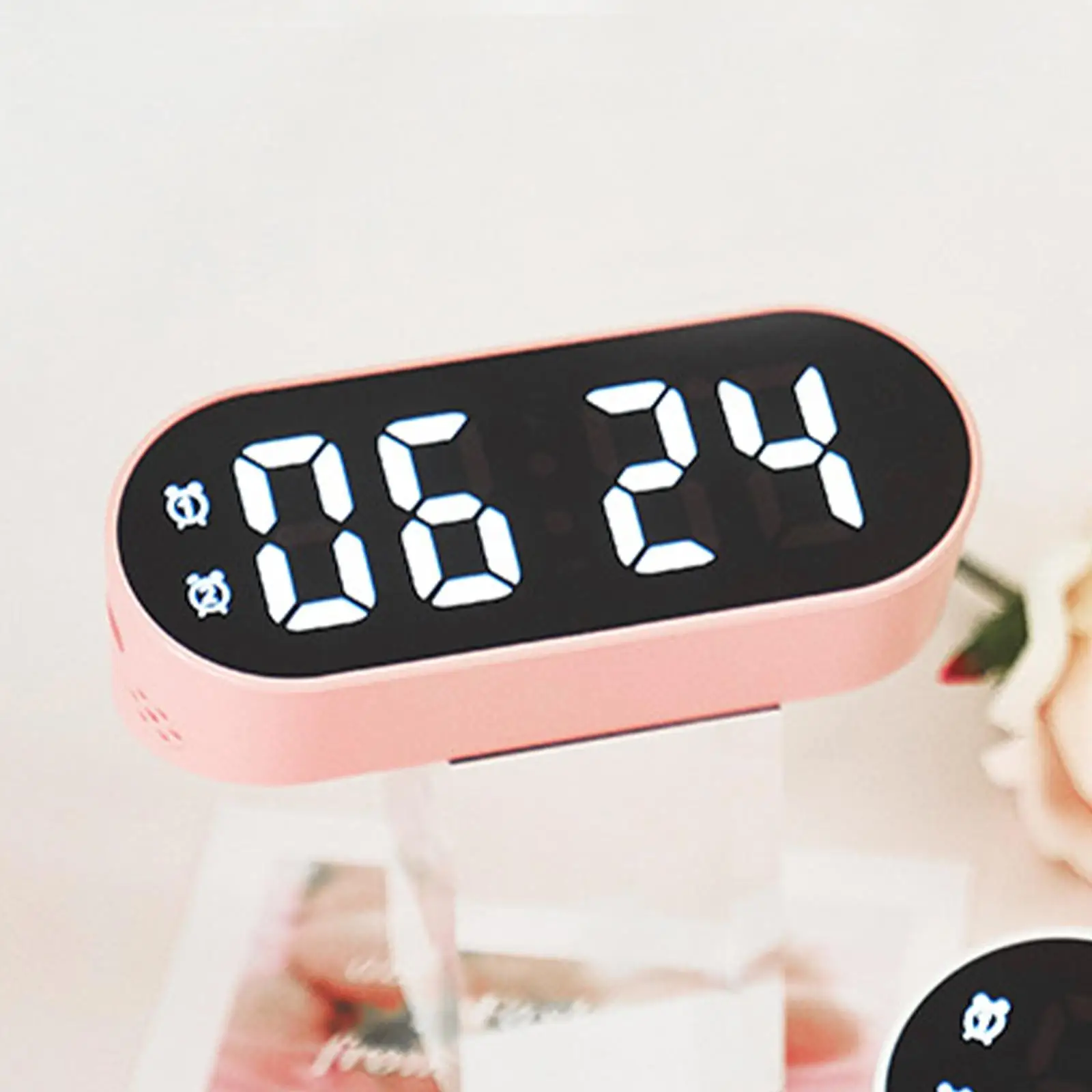 Digital Alarm Clock Large Display LED Electronic Clock Rechargeable with Temperature Date for Desk Indoor Bedside Kids