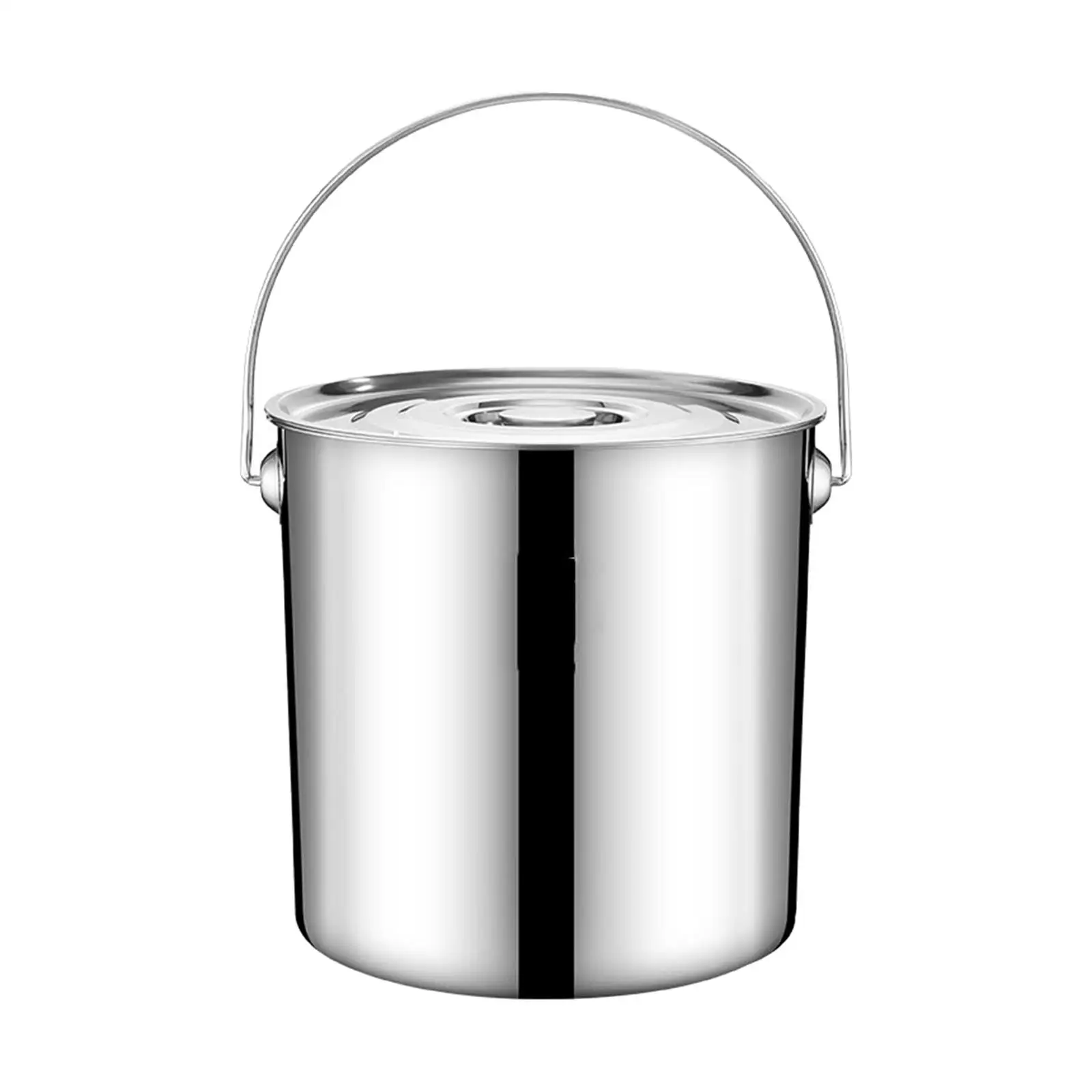 201 Stainless Steel Stockpot Easy to Clean Rice Storage Bucket Large Soup Pot for Canteens Hotel Family Household Commercial