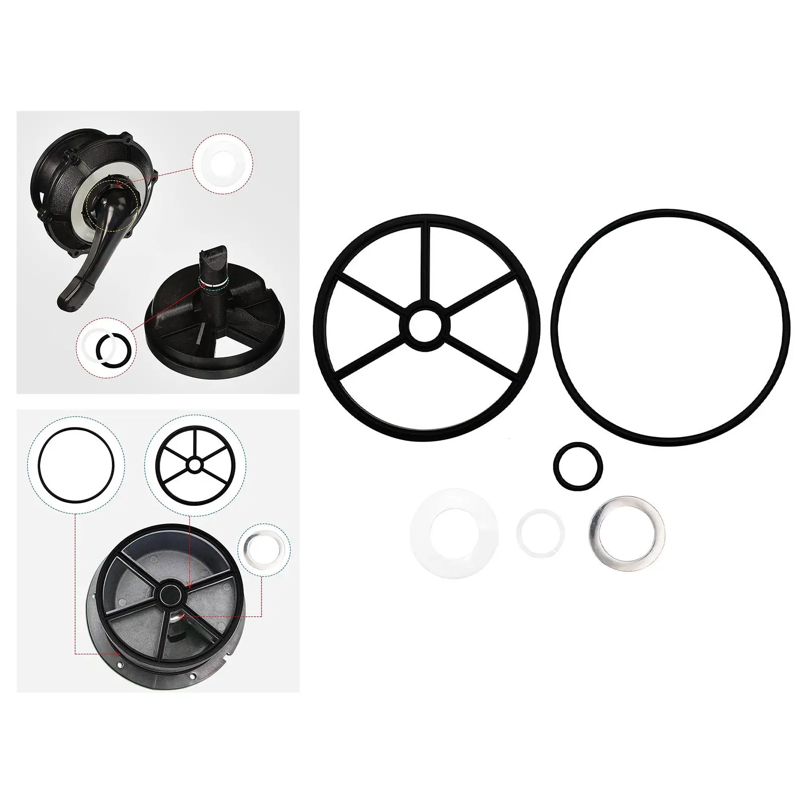 6Pcs Diverter Seal Ring Accessories for Pools and SPA Diverter Spider Gasket
