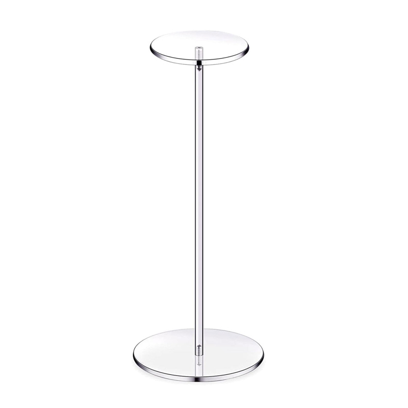 R2LE Clear Acrylic Hat Stand Wig Display Holder Acrylic Display Riser Round Jewelry Watch Display Pedestal Riser Stands Home