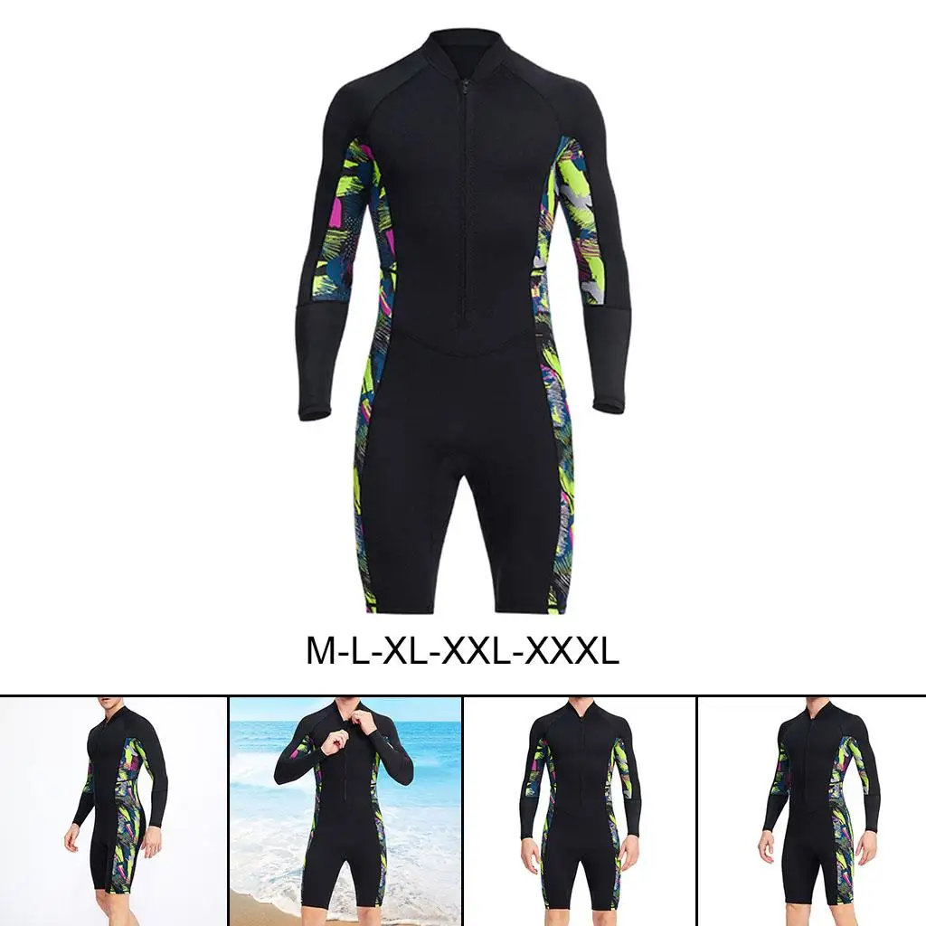 Men 1.5mm Wetsuit Shorty Premium Neoprene Jumpsuit for Surfing Kayaking