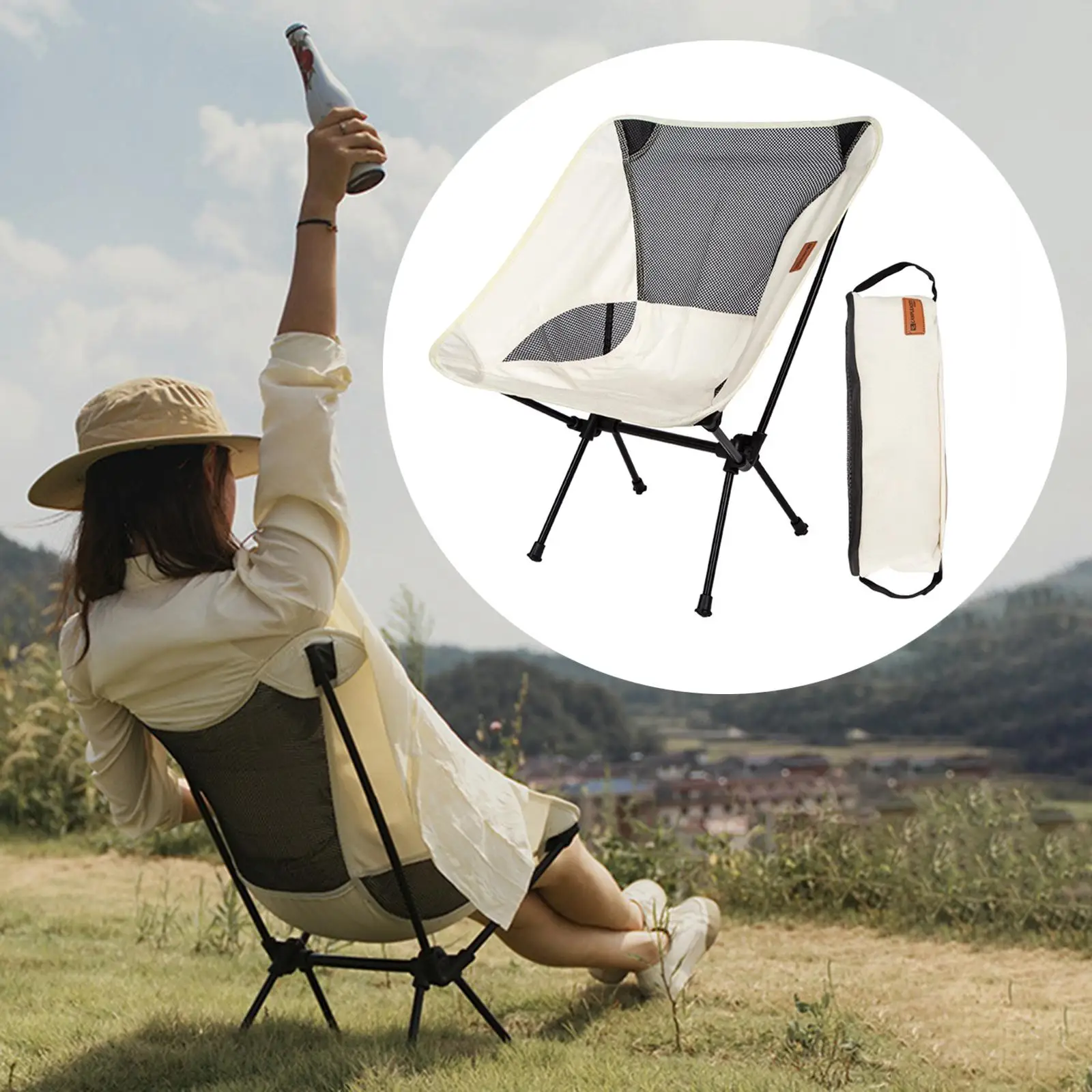 Foldable Moon Chair Portable Compact Furniture for Outdoor Hiking Camping
