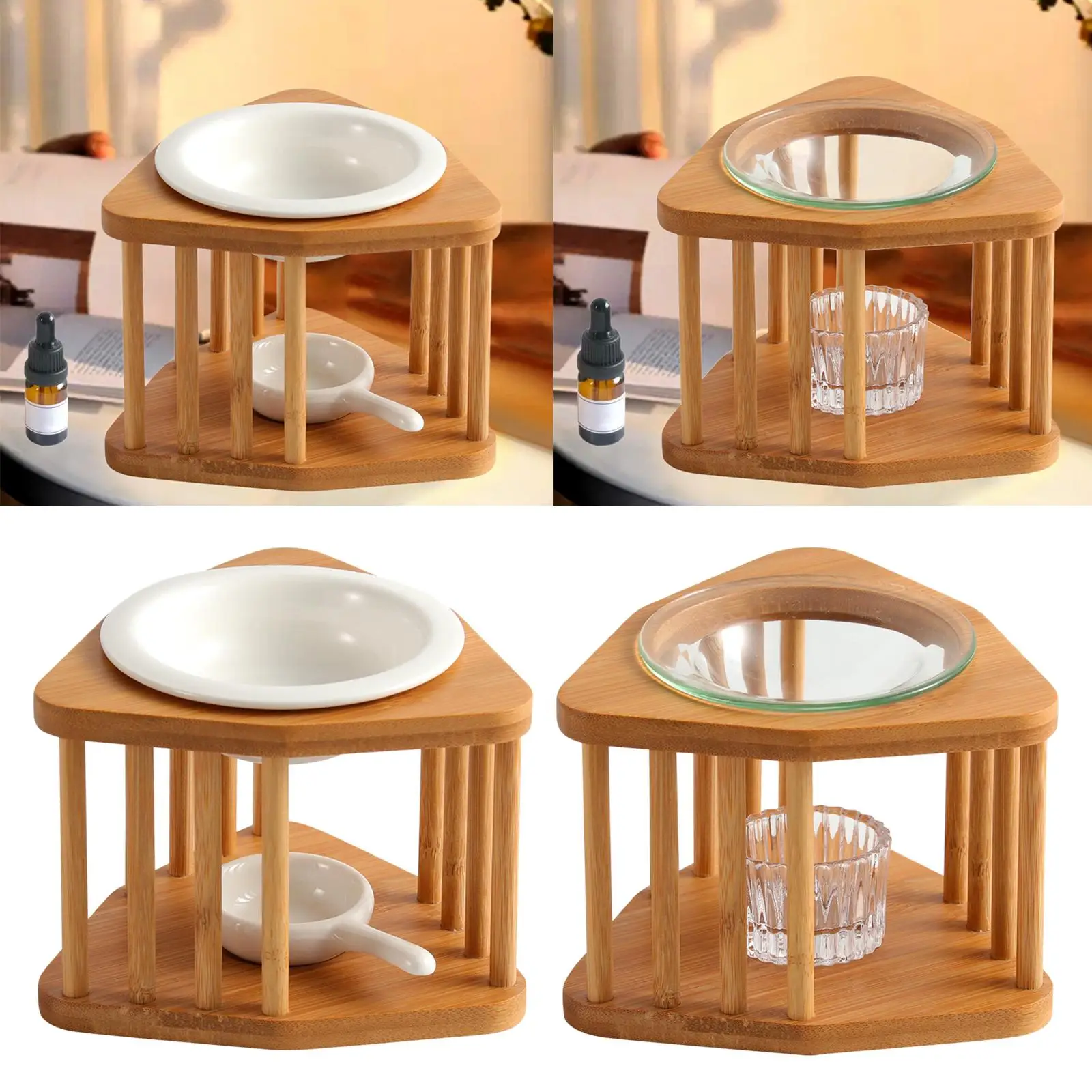 Lamp Holder Diffuser Wood Frame  Oil Furnace Home Decoration Yoga