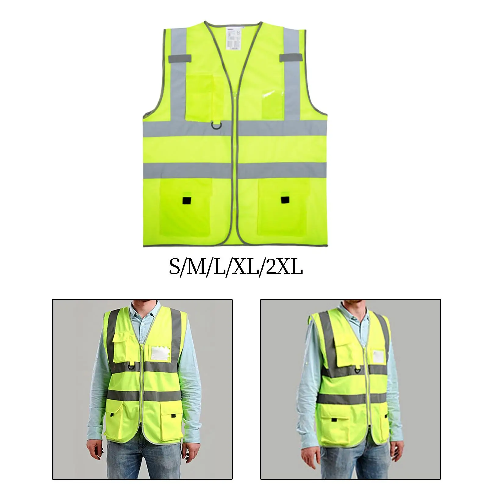 Reflective Vest Sleeveless Highlight Engineer Vest Construction Protector for Workers Indoor Construction Racing Running Sports