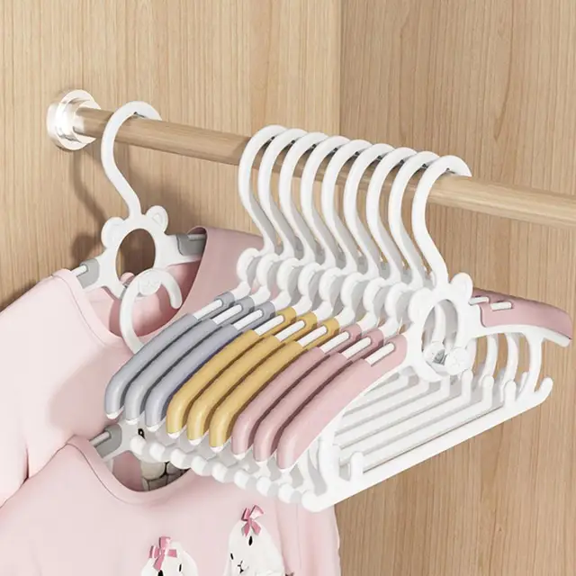 10Pcs Install Baby Room Wardrobe Hangers, Ultra-thin, Non Slip And  Stretchable Laundry Baby Pants Hangers, Pink Adjustable Child - AliExpress