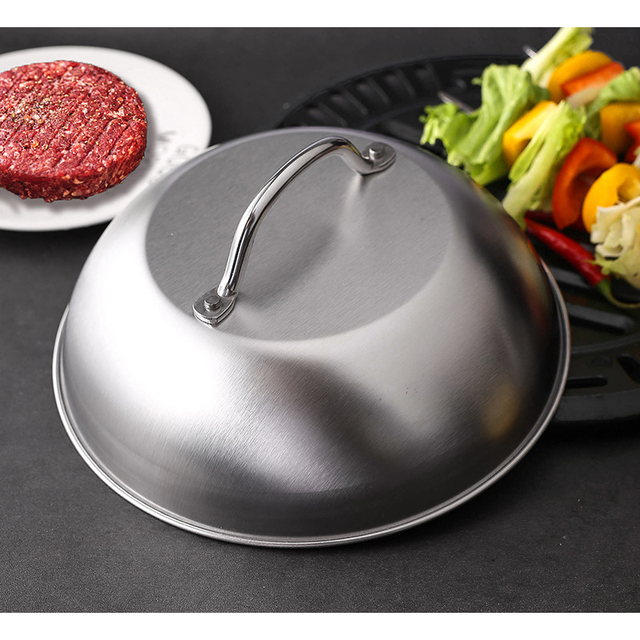 2 Dômes à Hamburger En Inox – Font Fondre Le Fromage, Cuisent Uniformément, Poignée Anti-brûlure - 8