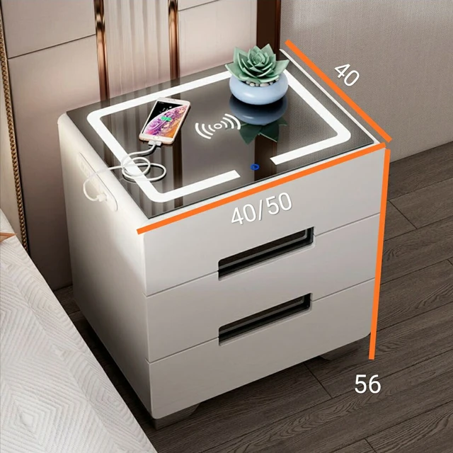 Charger Modern Nightstands White Lamp Design Minimalist Smart Nightstand  Luxury Organizer Cajoneras Dormitorio Bedroom Furniture - AliExpress