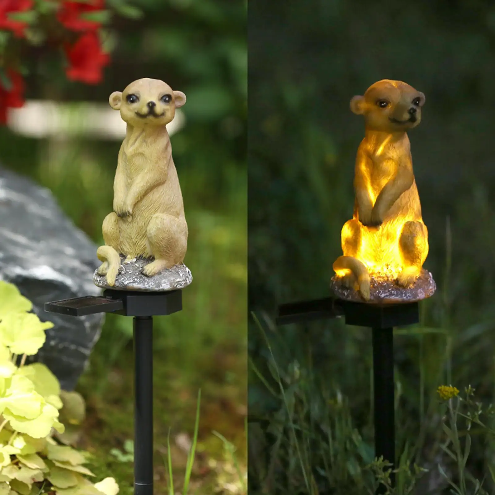 Garden Solar Lights Otter Garden Stake Lights Decorative Resin Otter Lights Waterproof Lamp for Courtyard Patio Lawn Decoration