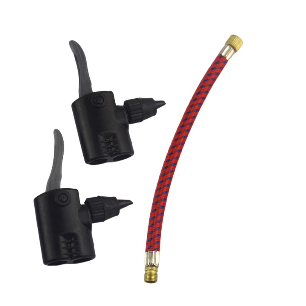 2x Nylon Pump  6.5'' Bike Extension Hose  Tube Converter Adaptor