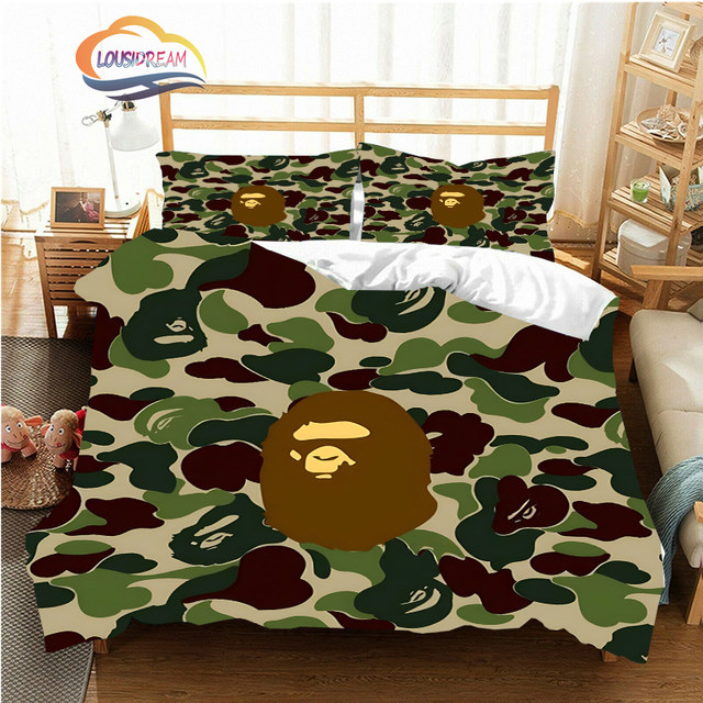 BAPE new item BAPE Reactive Print 4Pcs bedding set free ship