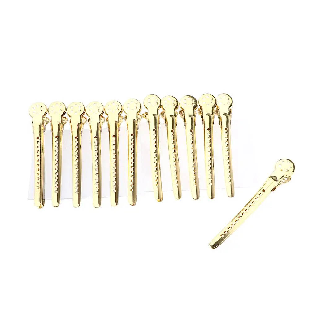 Styling Hair Clips   12Pcs Professional Metal Hair Sectioning Pins - Durable Alligator Hair Clip with Nonslip  Thick/Thin Hair