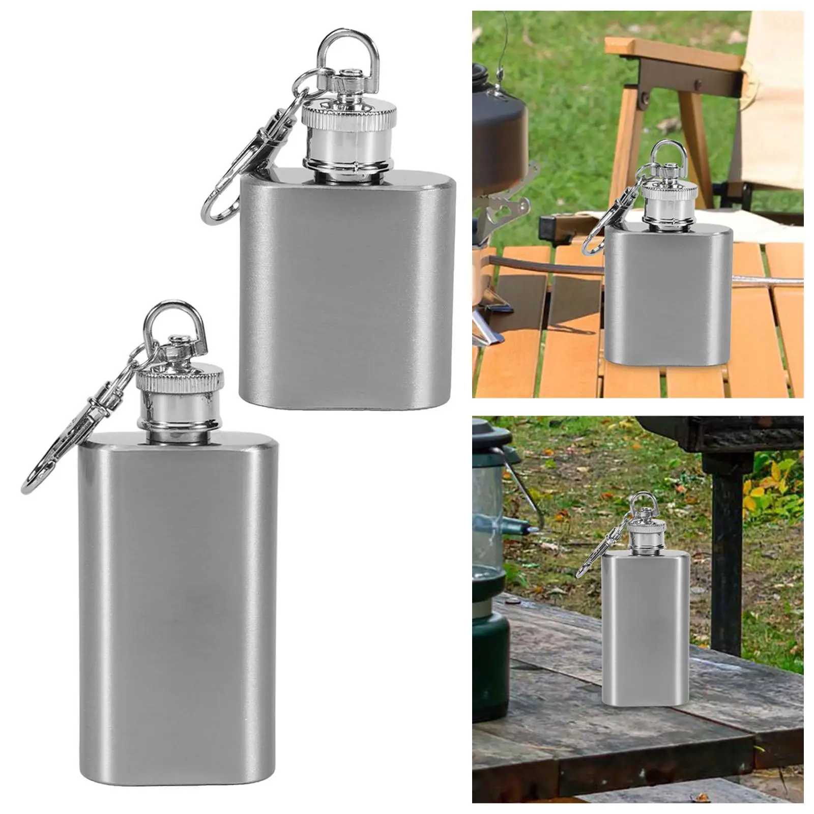 Liquor Hip Vacuum Flasks Portable Drink Bottle with Screw Cap Gifts Flagon for Travelling Barbecue Party Climbing Camping