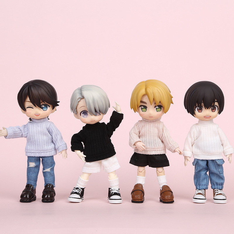 Ob11 Puppe Winterkleidung Strickpullover Kleidung Puppe Lässige Jeans Kleidung Shorts für Penny, YMY, GSC, Mollys, Obitsu 11,1/12 Bjd – Detail 2
