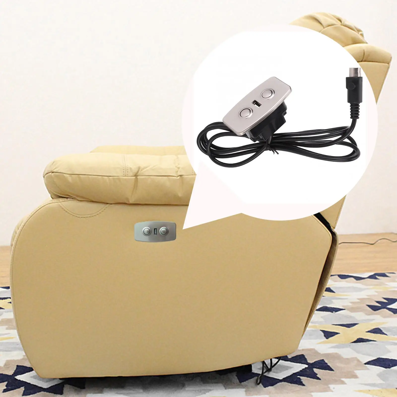Electric Sofa Recliner Switch control Remote Hand Switch Controller Lift Chair With 2 Button 5 Pin