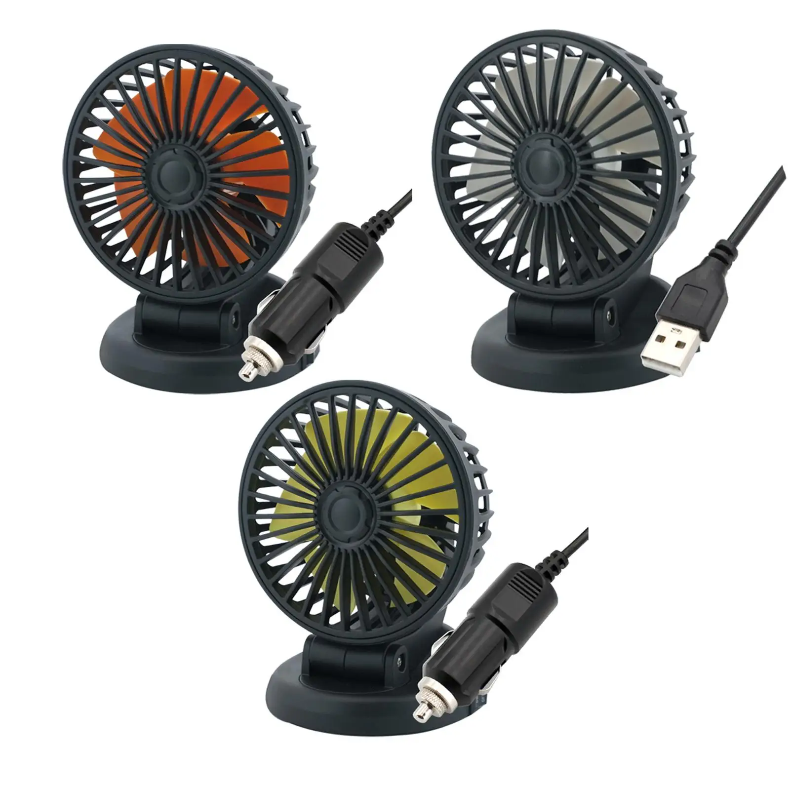 car fans Cooling Portable 360 Rotation Multifunction Cooler Fans for Dashboard Car