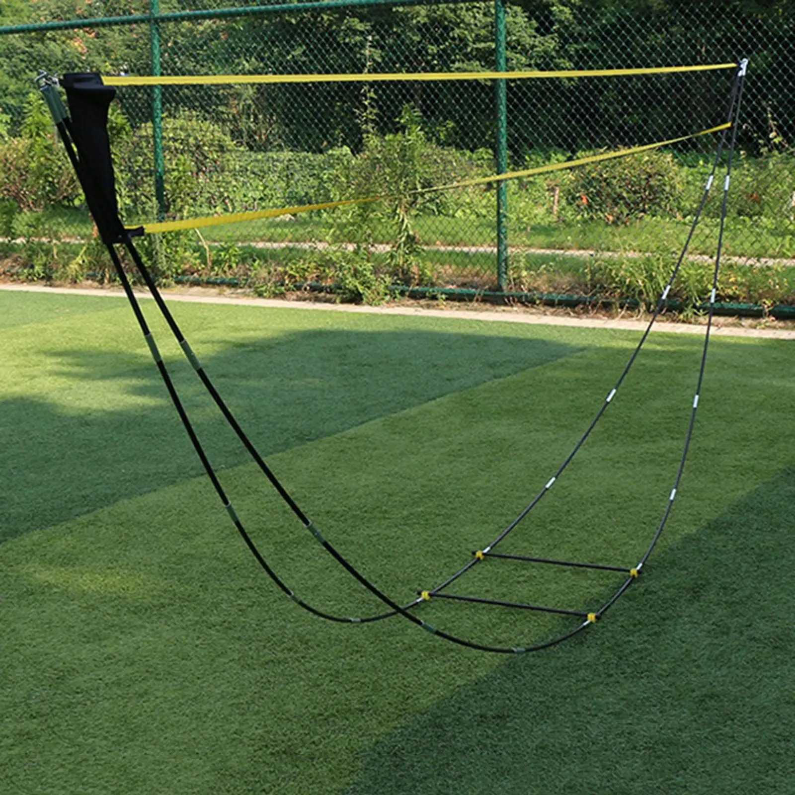 Portable Badmintonwith Stand Carry Bag, Folding Volleyball Tennis Badminton Net ? Easy Setup,  or Stakes Required