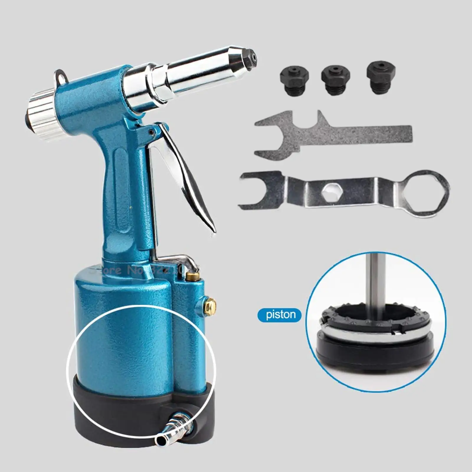 Lightweight Pneumatic Rivet Kit with Nose Wrench Air Riviting Set Tool Heavy Duty Hydraulic Air Riveter for DIY Projects