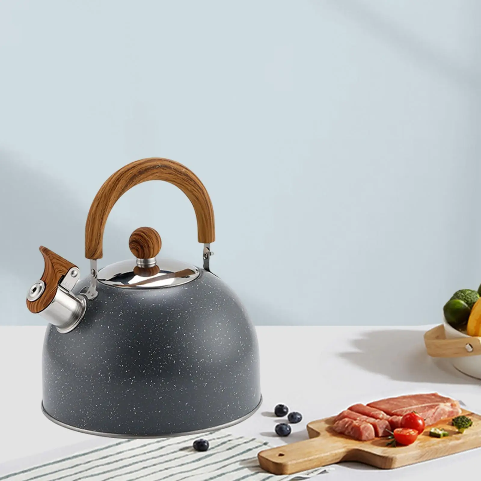 2.5L Whistling Kettle Anti Hot Handle Fast Heating Cookware Food Grade Stainless Steel Camping Kettles Water Pitcher Teapot