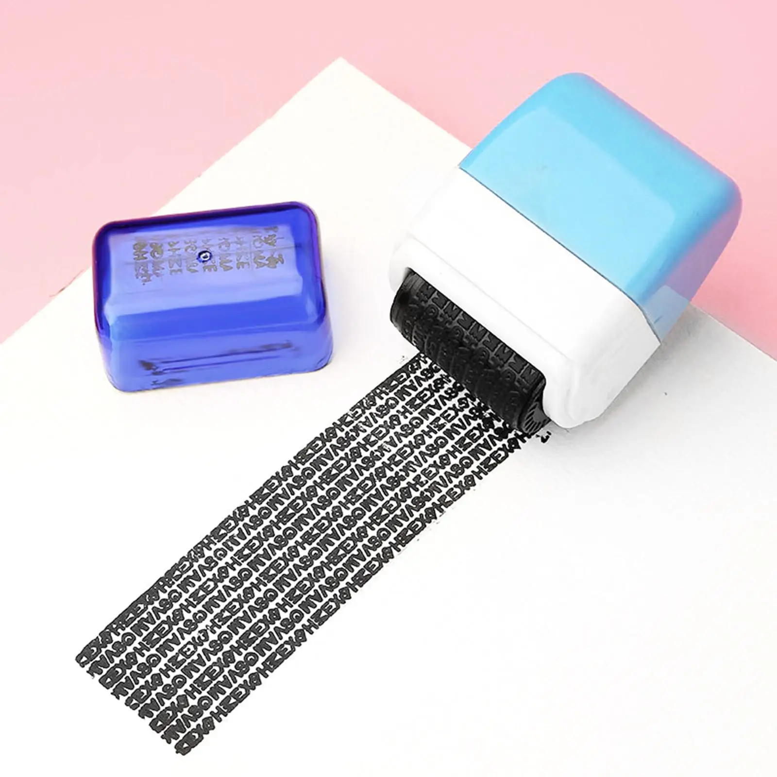 Data Protection Roller Stamp Portable Information Coverage Messy Code Privacy Confidential Data Security Seal