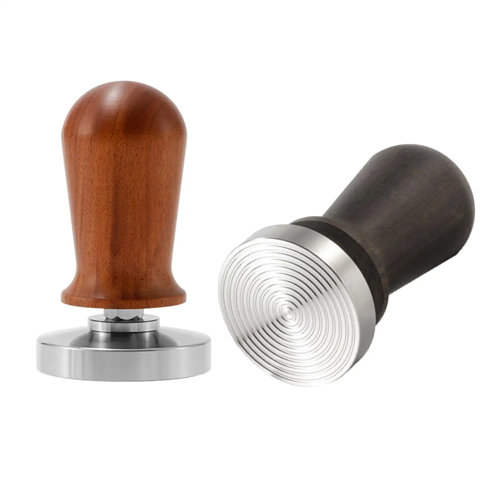 Espresso Tamper Spring Loaded Flat Stainless Steel Ground Press