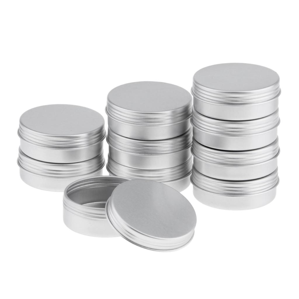 10 Pack Aluminium Lip Pots 25ml Capacity Empty Cosmetic// Pots Tins Jars