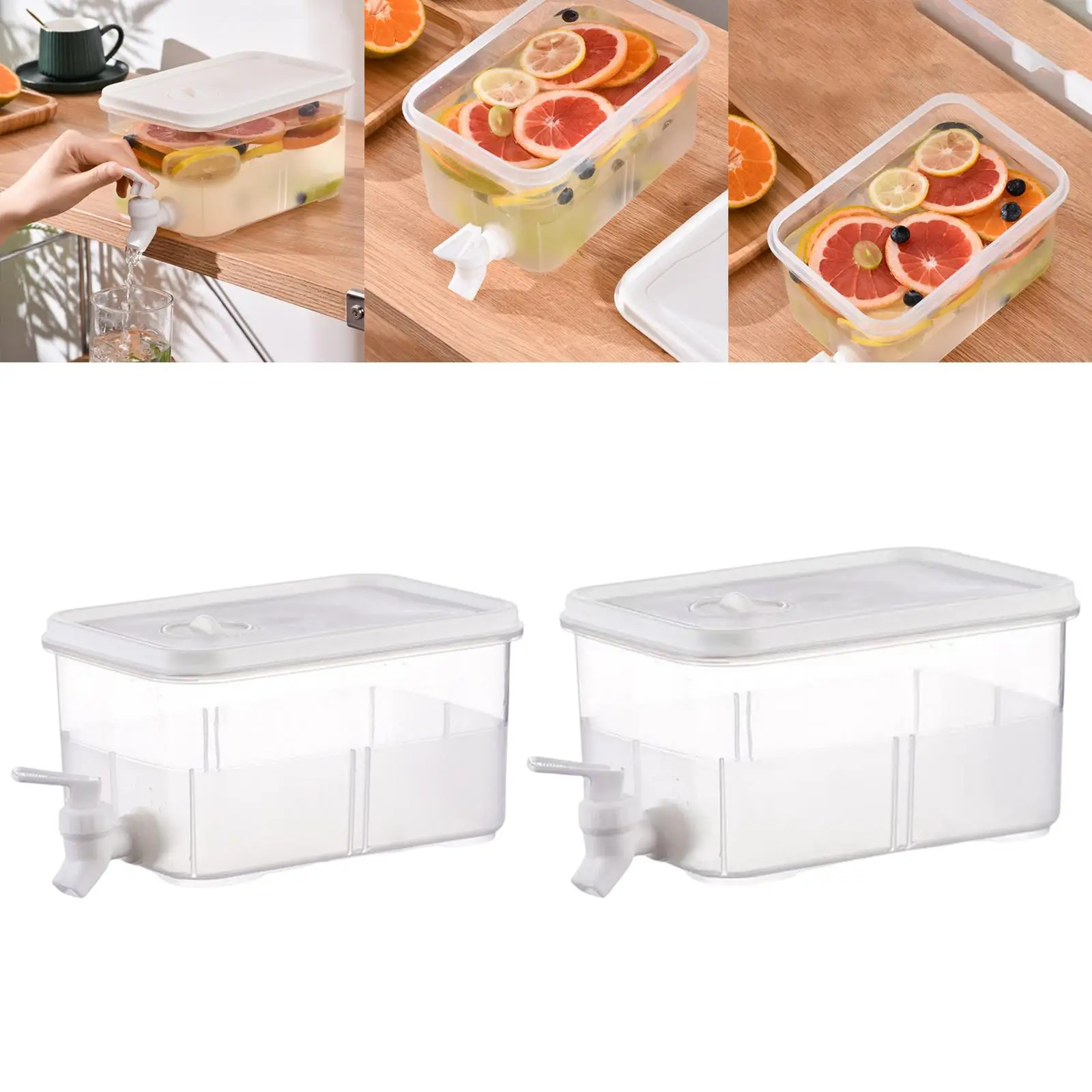 Transparent Refrigerator Cold Kettle Jugs with Tap Fruit Teapot for Weddings