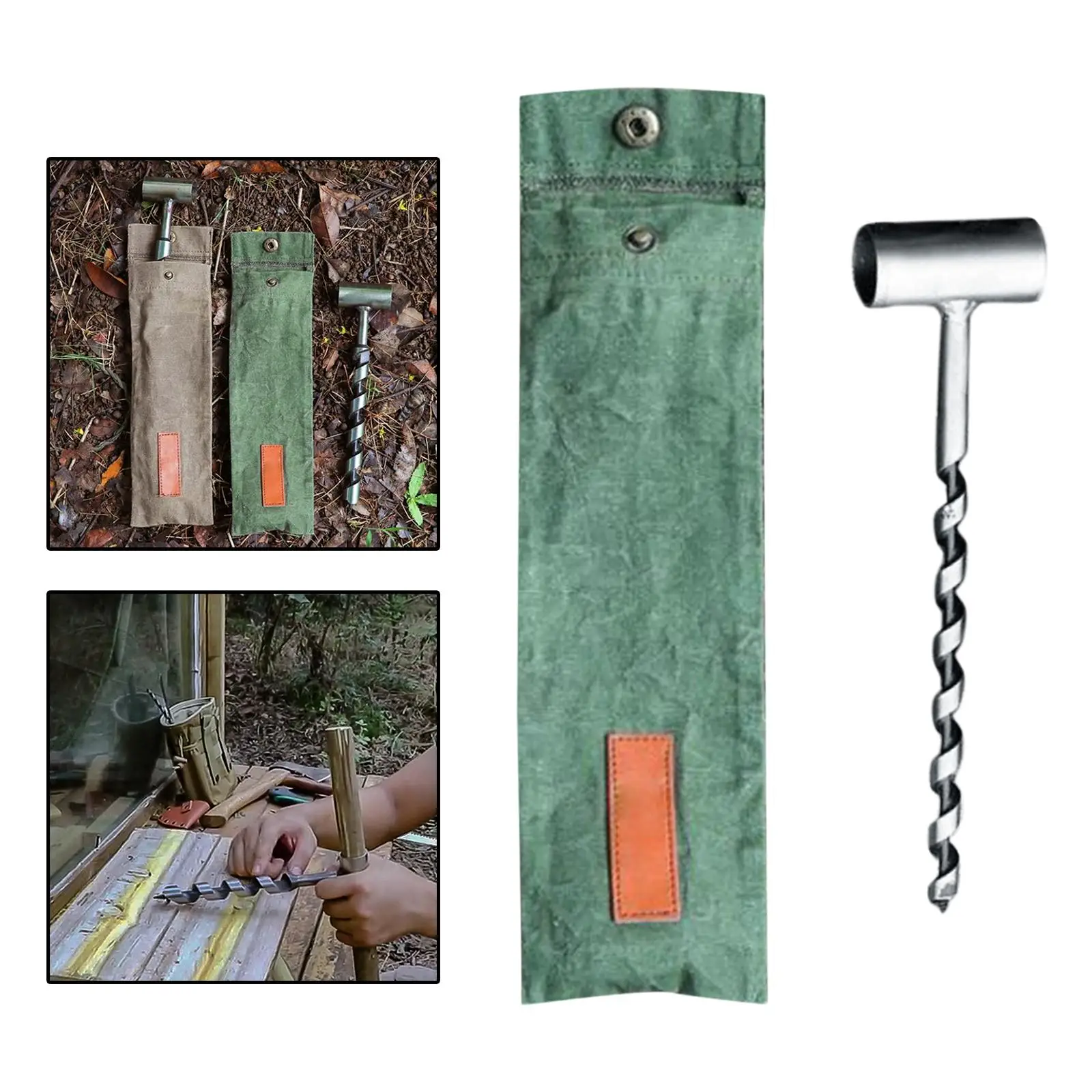 Hand Auger Wrench Survival Puncher Multitool Outdoor Wood Auger Bushcraft