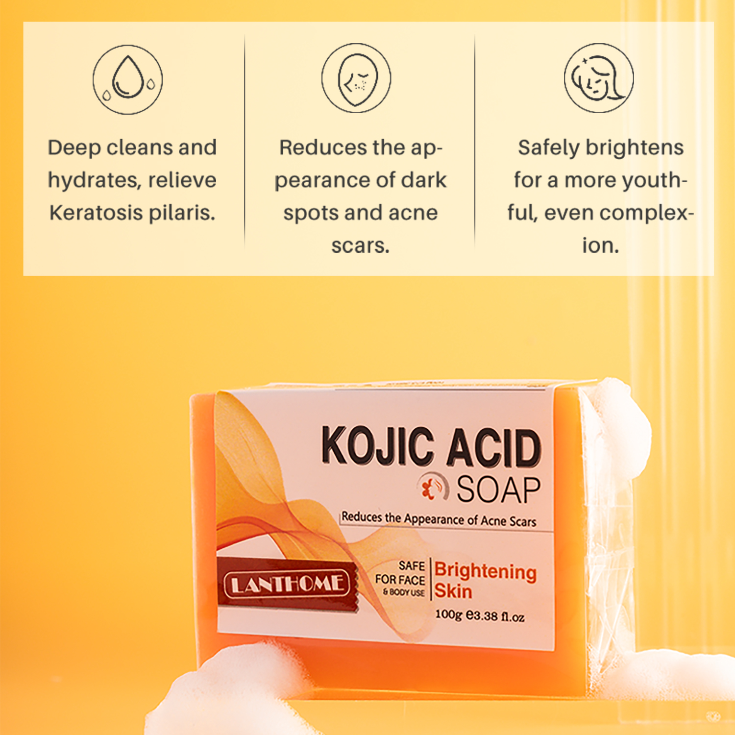 Best of Kojic Acid Whitening Soap Kit 100g Handmake Black Drak Spot Melasma Remover Brightening Glowing Face Body Skin Smooth Moisturize Reviews & Tips - Image 2