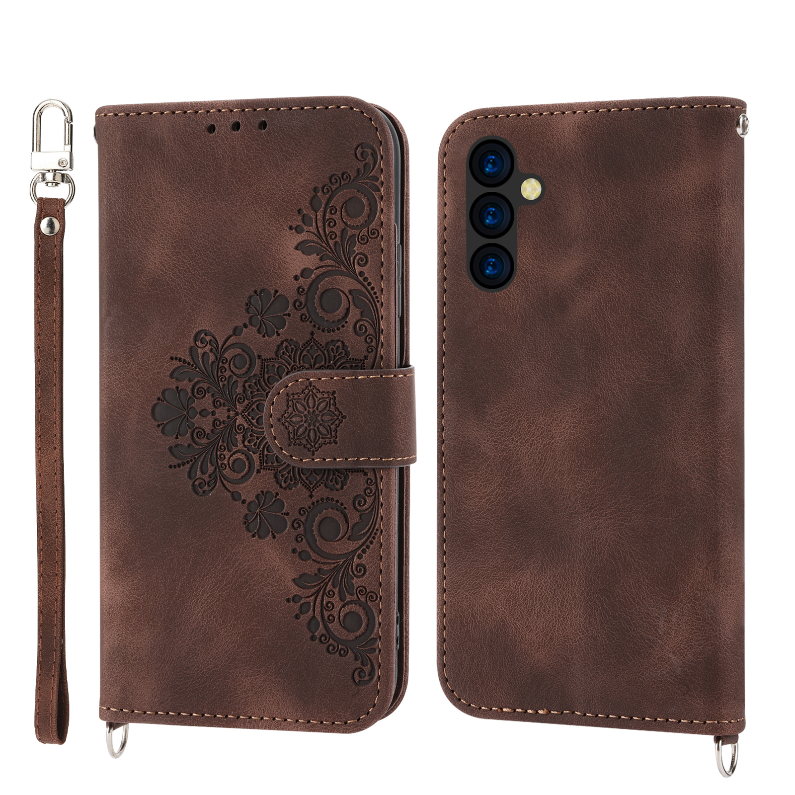 Flip-Ledertasche für Samsung Galaxy S25 Edge S24 S23 FE S22 Ultra S21 S20 Plus S10 S9 Plus Note 20 Ultra Card Solt Wallet Cover – Detail 2