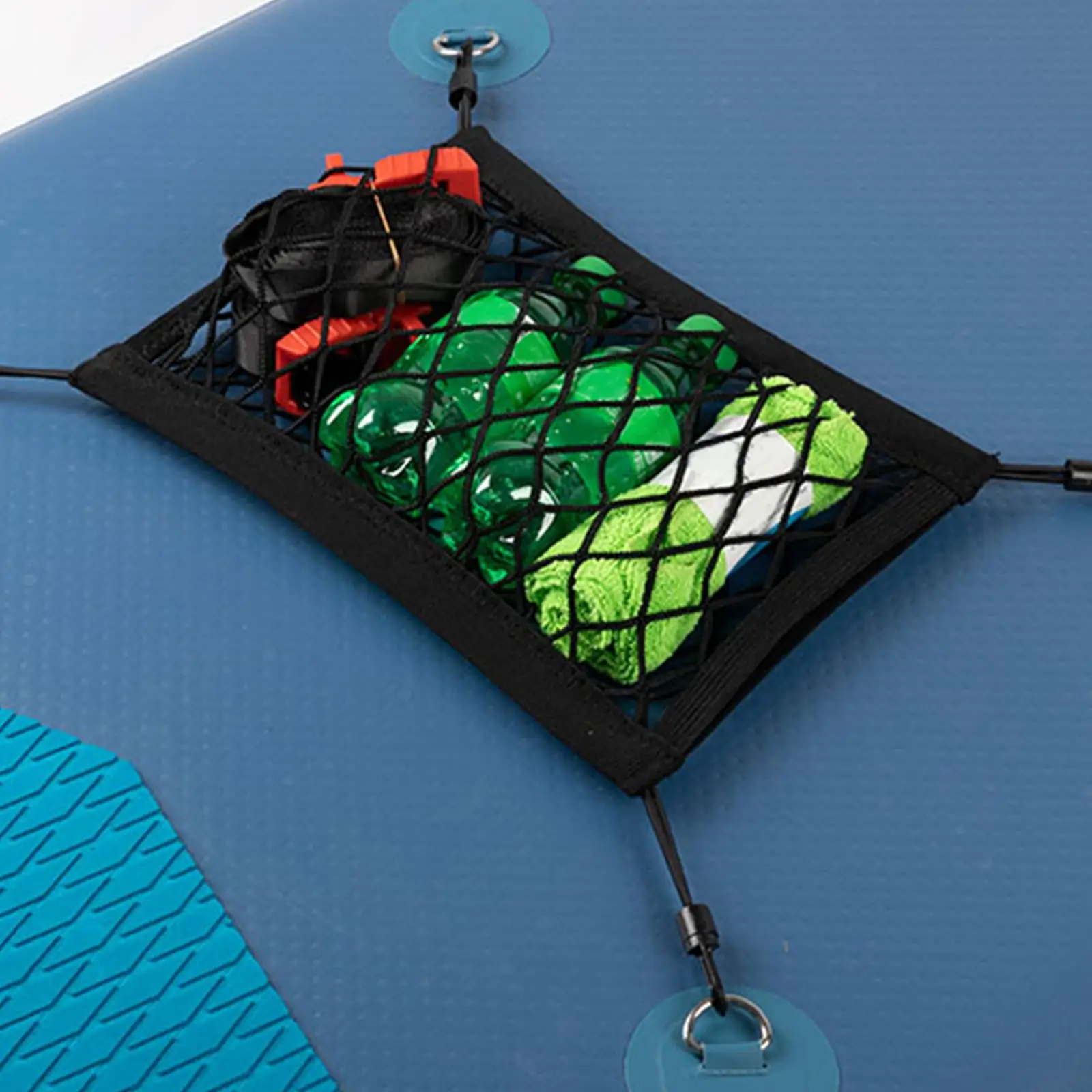 Paddleboard Deck Bag Organizer Durable Black Mesh Storage Bag for Rafts Boat