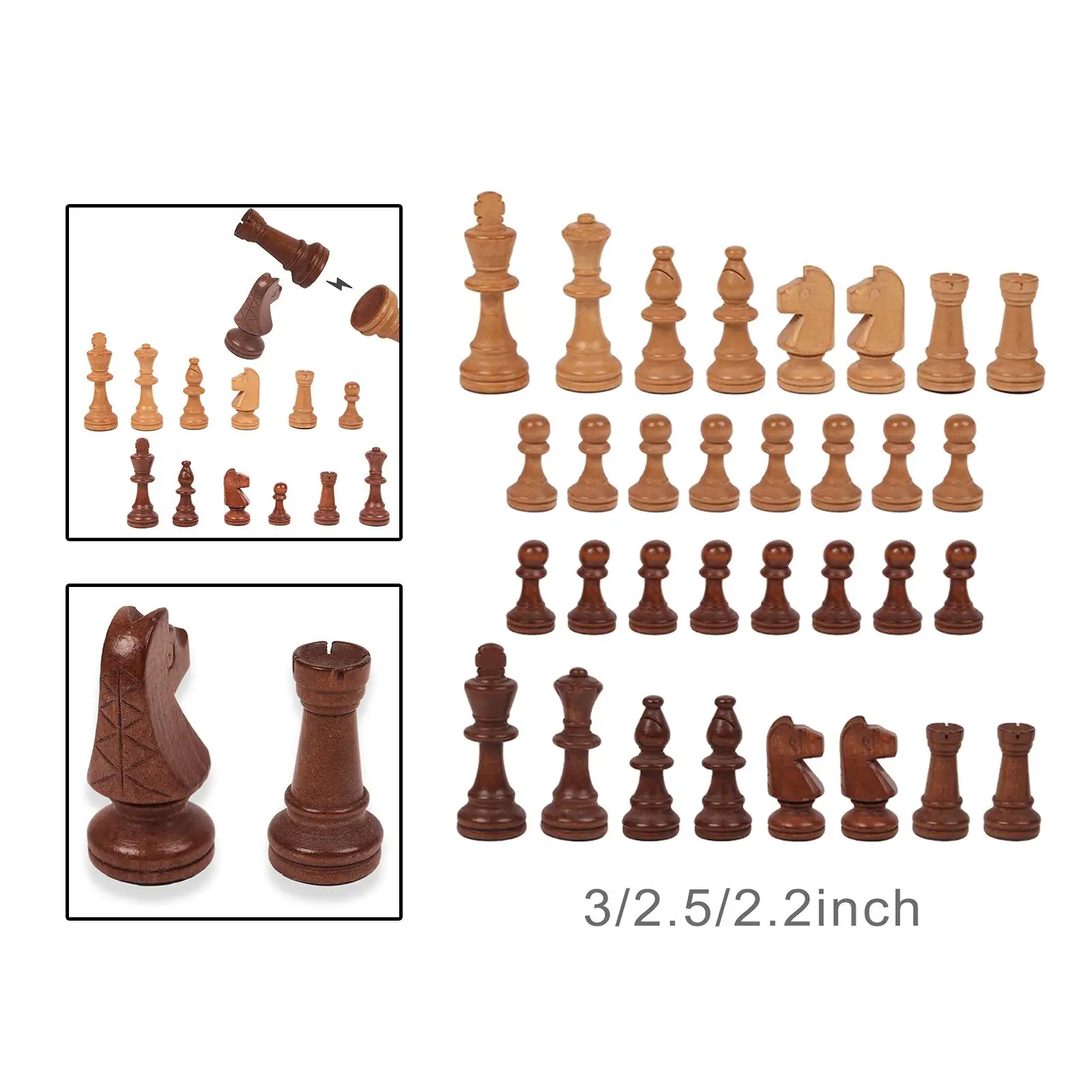 Handmade 32 Pieces Magnetic Interaction Wooden International Chess Set Wooden Chess Board Board Game for party game Adults Child