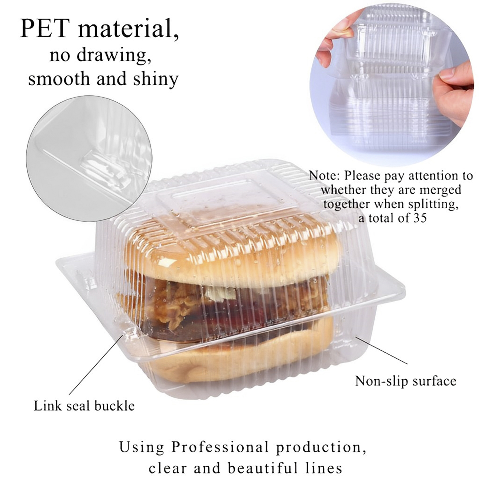 100Pcs Platz Käsekuchen Boxen Scheibe Kuchen Box Dreieck Pie Halter Kuchen Boxen Cupcake Scheibe Container Für Bäckerei Party Hochzeit – Detail 8