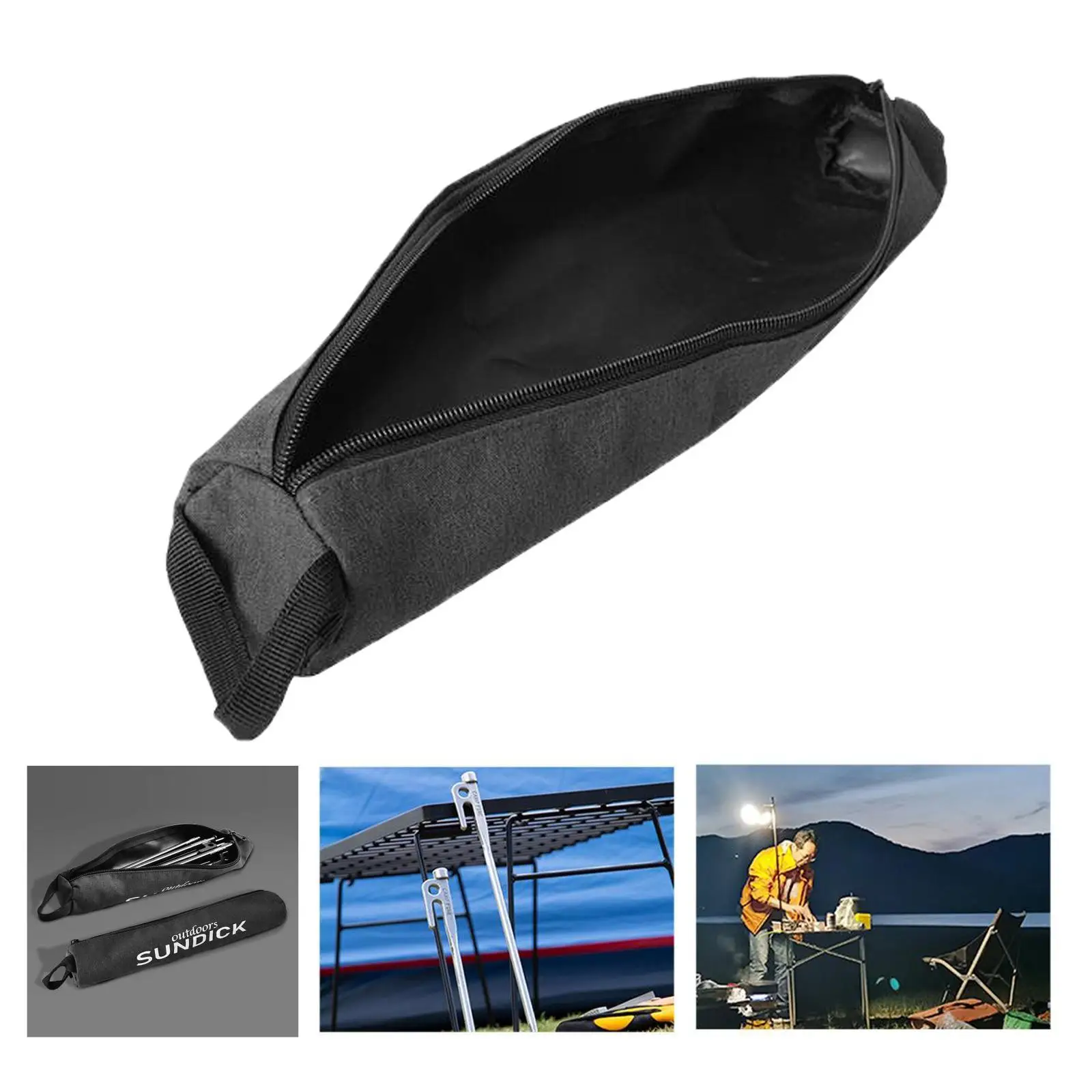 Waterproof Tent Poles Holder Stake Peg Storage Bag Camping Equipment Gear