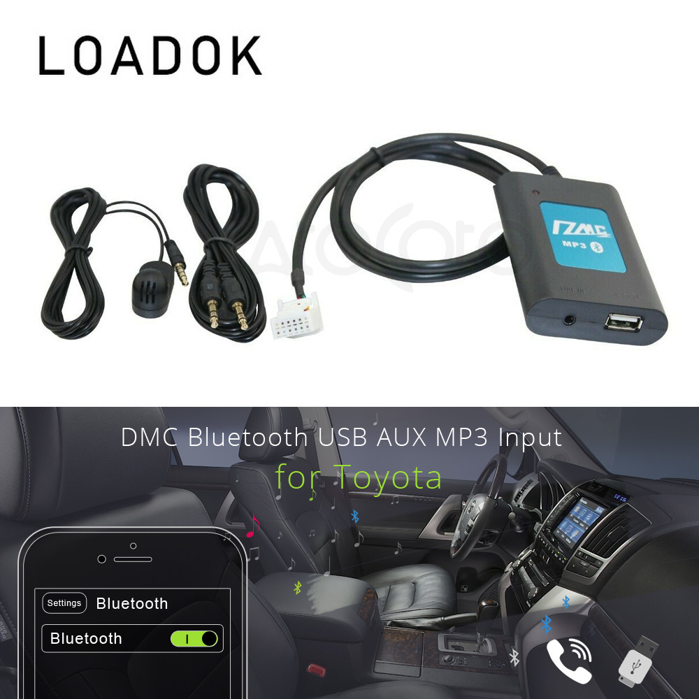 Автомобильный Bluetooth-адаптер DMC A2DP с USB-приводом, переходник с  интерфейсом AUX для микрофона Toyota, 12 контактов, радио, MP3, аудио,  смены дисков | AliExpress