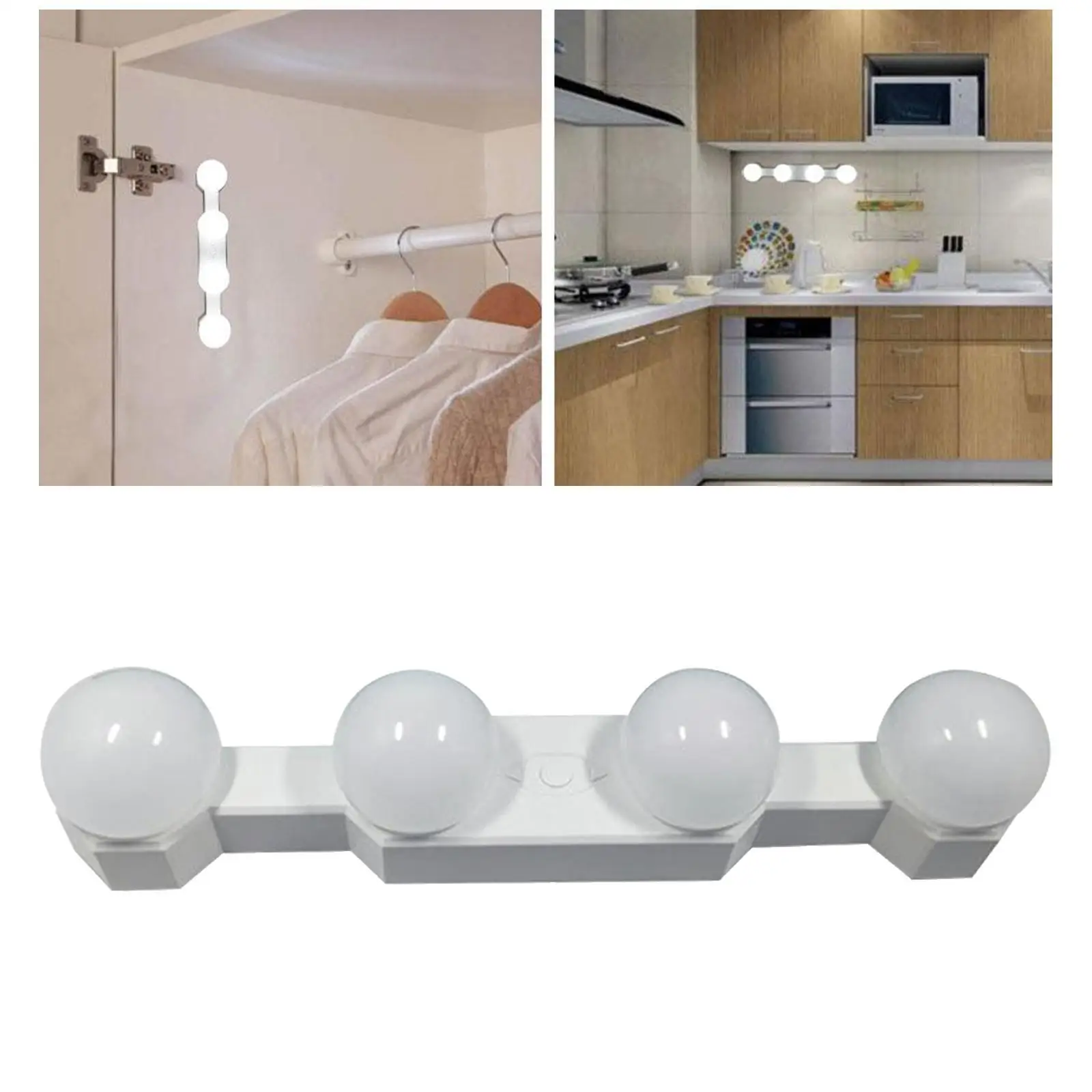 4 LED Bulbs   Mirror Lights makeup Bathroom Dressing Light USB