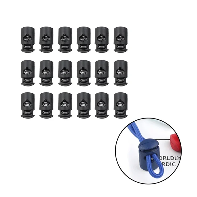 Lot De 24 Serrures De Cordon En Plastique - Crochets à Ressort Et Pinces Pour Lacets, Cordons De Sac, Vêtements