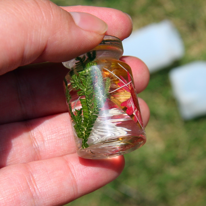 2Pcs Mini Bottle Epoxy Resin Mold Wishing Bottle Small Box Pendant Storage Jar Silicone Molds Resin DIY Earrings Jewelry Making