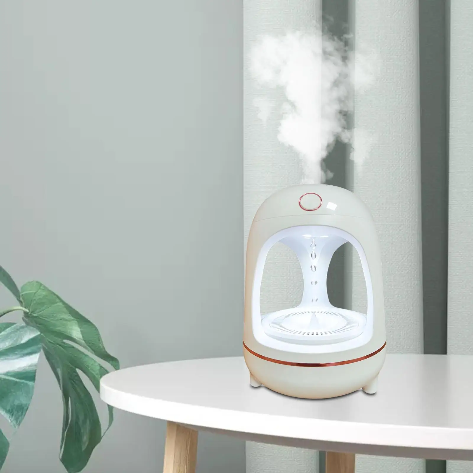 Personal Desktop Air Humidifier Antigravity Large Capacity with Color Changing Light Quiet USB for Yoga Hotel Indoor