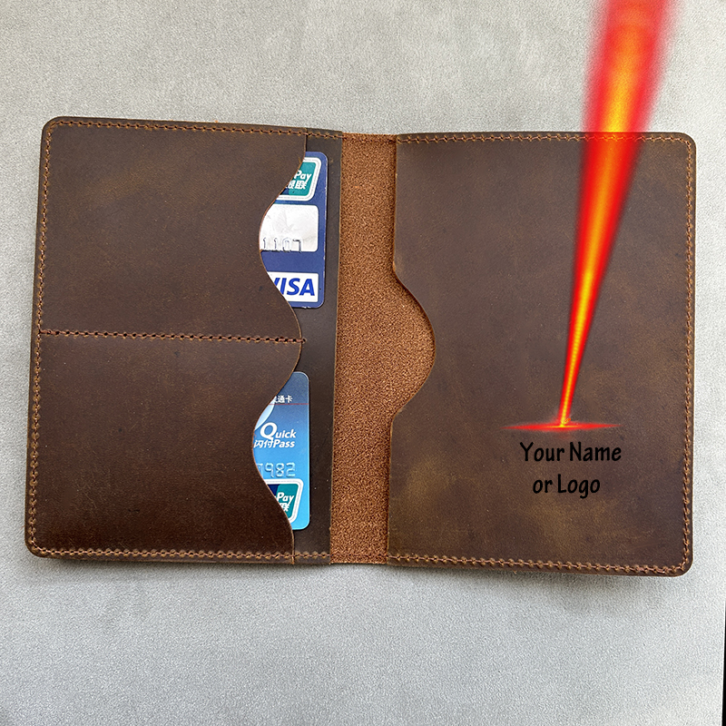Personal isierte Leder Pass hülle für Herren Leder mit Namen 100% individuell gravierte Pass halter Voll narben leder Pass – Detail 1