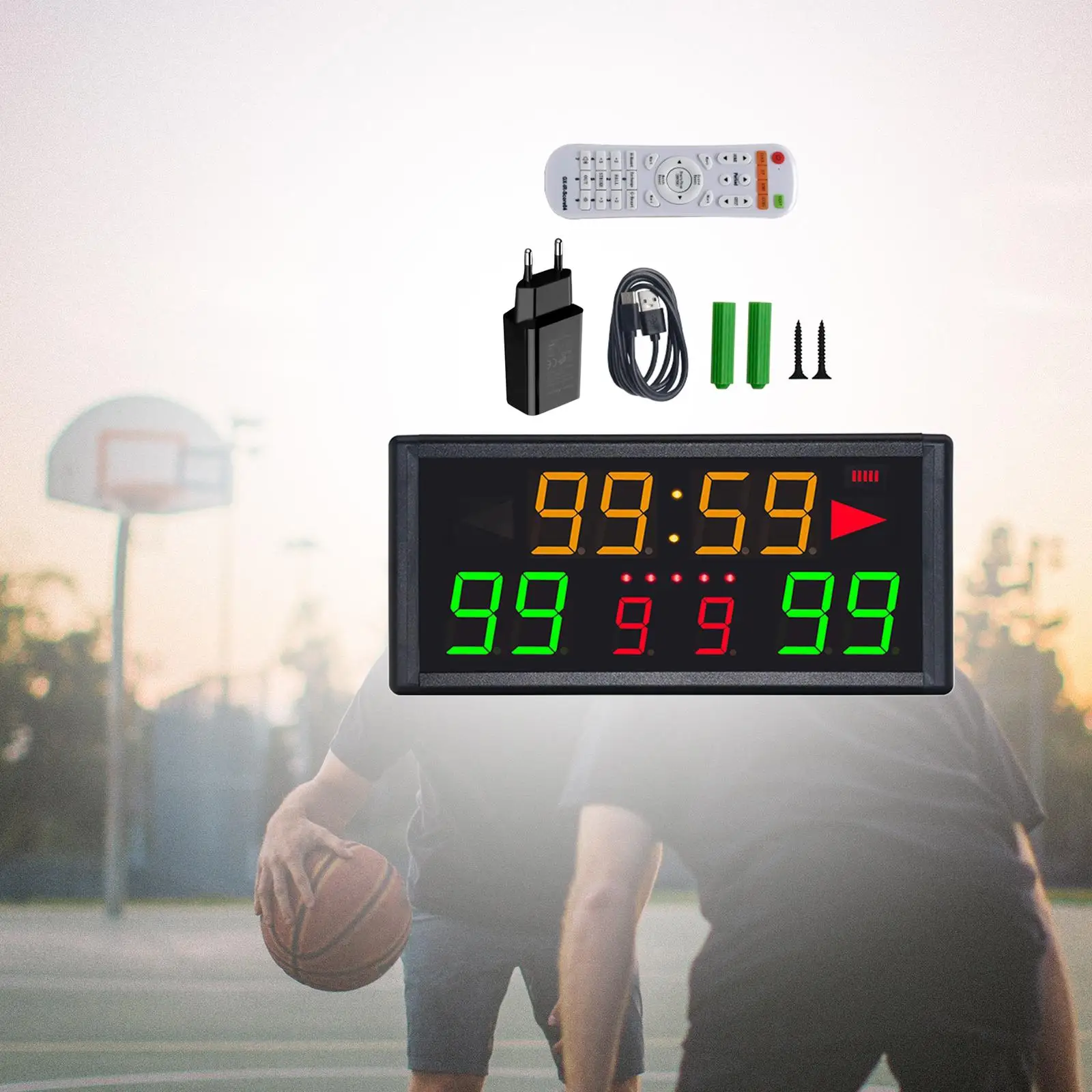 Digital Scoreboard LED Display Score Clock for Badminton Football Volleyball